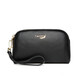 Krokodil -Hemd Doppel Reißverschluss Kopfschicht Cowhide Handgelenksbeutel Frauen Clutch Bag Einfacher langes Geldbeutel T2008 Schwarz
