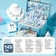 Xinge Kinderhaarzubehör Mädchen Geburtstag Geschenk Schmuck Kleid DIY House Play House Spielzeugkleid Eis und Schneeblau 149 Stück Set Set