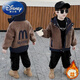 Disney Boys Autumn and Winter Jackets Plus Velvet and Thickened New Fashionable Baby Hooded Tops Winter Polar Fleece Cotton Jackets Brown 150 Recommended Height 135-145cm