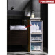Boîte de rangement d'eau et de rangement musculaire Type de tiroir en plastique Boîte de rangement transparent Boîte de rangement Boîte de rangement de garde-robe [3523] (longueur 47 * Largeur 35 * Hauteur 23cm) Trois packages de grande valeur (transparent)
