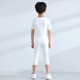 
Children's sports suit men's tights suit short sleeves inner wear basketball training suit fitness running base graded pants boys football uniform 825+826 white S size