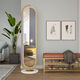 Baiyuda Nordic light luxury dressing mirror floor-standing full-body mirror Internet celebrity ins rotating fitting mirror home bedroom multi-function mirror with storage hook [Light luxury gold] white marble