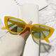 Yuruo 2023 new Korean style fashionable street style cat eye sunglasses fashion triangle glasses men and women frame sunglasses black frame gray film