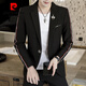 Pierre Cardin Korean casual suit men's spring and autumn slim and handsome small suit three-piece British wedding dress jacket 2078 white (top + pants + T-shirt) 165/M