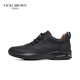 VICKI BROWN VB men's shoes French brand new business casual shoes simple versatile leather shoes comfortable autumn and winter shoes for men black 40