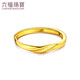 Liufu Jewelry Chinese Valentine's Day Gift, Gold Glitter Sweat Sand Twist Pattern Gold Ring Solid Living Ring Priced About 1.88 grams