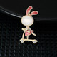 Strong Silver Japanese Zodiac Rabbit Brooch Women's Design Suit Pin Corsage Anti-Light Buckle Brand Scooter Rabbit Brooch