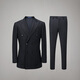 Guillaume de Mons Aojia pure wool double-breasted suit suit men's slim business formal attire professional groom wedding suit complete set for men navy striped top + trousers 185 48
