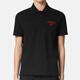 范思哲（VERSACE）男士黑色棉质Logo刺绣尖领短袖Polo衫 1013906-1A12348_1B000 S