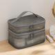 Gayao Double Layer Cosmetic Bag Mesh Ins Large Capacity Portable Transparent Cosmetic Storage Bag Travel Toilet Bag Pure Black Double Layer - 20.5*13*14.5