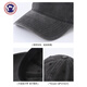 TutorGoose Summer New Goose Luxus Männer gewaschener Cowboyhut Männer Baseball Cap Damens Big Head Circle Retro Wide Edge Baseball Cap Frauen dunkelgrau ein Verstellbar (54-62 cm)