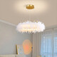 
Bedroom lamp French feather chandelier light luxury girl princess room lamp art store internet celebrity Zhongshan lamp 9272 chandelier white 35cm three-color light