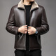 MAGIOPY luxury high-end brand men's leather jacket men's winter new pu leather jacket men's business warm casual fur all-in-one coffee color 175 L