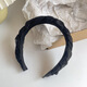 CHUXIANG braided hairbands for women, hairpins, high headbands, retro, versatile, out-and-out hair-pressing headbands, wide edges, pleated black (small) A21