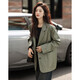 Demana [Grey Green Pu Leather Suit Jacket] Spring and Autumn New Lazy and Easy Style Cool Girl Jacket Women
