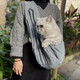 Chunba Niba cat bag, outdoor portable bag, breathable shoulder bag, cat school bag, large capacity cat take-out pet supplies, waist bag