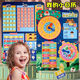 Calendrier des enfants de la maternelle Calendrier Calendrier Mématoire Semaine de la semaine Card pour connaître les horloges et le chagrin Mur Puzzle Toys Girls My Calendar [Peut être placé sur le mur 2 grandes tables + 123 patchs
