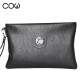 French COW men's handbag men's large-capacity clutch bag fashionable business casual clutch bag new mobile phone envelope bag storage bag texture comparable to genuine leather 9808 black