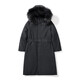 KOLON SPORT/Kelong down jacket Women's polar series windproof waist-retraction long goose down jacket Black BL 165/M