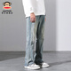 
Big Mouth Monkey (paul frank) American wide-leg jeans men's autumn and winter loose new casual straight-leg trendy brand high street slim pants men's clothing Nostalgic blue 9901H [official authentic] M [recommended 100-120Jin [Jin equals 0.5 kg]]