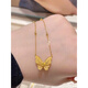 Yadige Tiaotai Butterfly Necklace Flower Moon Festival 18K Gold New Clavicle Chain Gold Pure Gold Bow Women's Trendy Tune Too