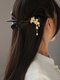 Wanbao hairpin, high-end national style, cheongsam, tea dress, wooden hairpin, fringed temperament, wooden ebony hairpin, ball hairpin for women, single osmanthus hairpin