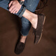 
Dengjian Doudou shoes men's soft sole summer anti-slip one-foot lazy shoes casual back-velvet flat-soled internet celebrity loafers driving shoes 9880 brown [four seasons] 37