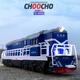 Kaiwei (Kaiwei) 1/87 Dongfeng Metallzug Modell Retro Simulation Dampfmaschine Green-Haut-Lokomotive Kinderspielzeug Geschenk Dongfeng Zug Blau und Weißblau