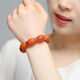 Yage fidelity Russian material chicken oil red old beeswax bucket bead bracelet game allowance original leather amber date bead follow-up bracelet for men and women