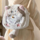 QUEEN TRIP cute plush kitten pain bag backpack Japanese jk sweet girl two-dimensional transparent small food grain bag white kitten backpack