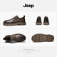 Jeep men's shoes 2025 winter plus velvet warm business casual shoes men's versatile formal small leather shoes men khaki 41