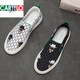 Cartelo -Leinwandschuhe Herrenbrettschuhe atmungsaktive faule Schuhe Herrenschuhe Frühling Trendy Schuhe Bohnen Schuhe lässige gedruckte Slipper 9280 41
