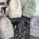 
Disney (Disney) high-value, fresh backpack for girls with lightweight, large capacity, junior and senior high school students' school bags, trendy and cool casual backpacks, off-white, plush bib bear