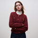 
Fan Silan 23FS14110 lazy style sweater cardigan jacket for women in autumn and winter super beautiful little fragrant style sweater flower apricot color M