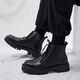 Yushang Zhenpin Martin Boots men's spring high-top British style casual leather shoes work shoes retro thick-soled short boots outdoor work boots black-41