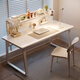 Yumei Times Desk Bedroom Student Study Writing Study Desk Cream Style Home Simple Desktop Computer Desk Office Desk With Bookshelf-Cream White-100cm