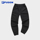 FILAFUSION trendy brand knitted trousers for men, winter loose cotton cuffed sweatpants, dark black-BK L 175/84A