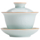 SUSHI CERAMICS Ru kiln egg green Sancai tureen can be opened to raise the gold thread, first kung fu tea set, tea bowl