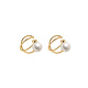 Warme Farben commuting versatile Japanese style simple imitation pearl non-pierced ear clips temperament cross line earrings a pair of ear clips