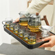 Yipot Tea Glass Tea Set Set Teapot Kung Fu Tea Cup with Filter Tea Water Separation Tea Tray Office Tea