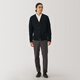 MUJI Men's Wool Washable High Gauge V-Neck Cardigan Men's Sweater Winter Men's Model AA0PFA4A Black L (175/100A)
