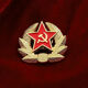 Russian Double-Headed Eagle Badge Soviet Scythe Axe First Class Medal of Defense Red Five-pointed Star Metal Brooch Soviet Set (5 pieces in total) Paper Card Packaging