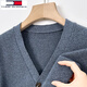
Tommy Hee Kelly 100% Wool Knit Cardigan Men's Fall Middle-aged Father High-end Fashion Casual Sweater Jacket Autumn Clothes Black 165