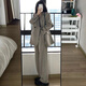GARNUO gray small suit jacket women's two-piece suit 2025 spring and autumn new style small high-end loose casual suit black suit suit + pants XL 131-150Jin Jin equals 0.5 kg
