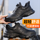 Junbu Labor Protection Zapatos Soft and Comfort Anti-smash anti-Punteo impermeable absorbente transpirable desgaste resistente al desgaste resistente a la moda de la moda de seguridad de la moda [plegado y resistente al desgaste] 41