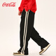 Coca-Cola Casual Pants Men's and Women's Summer Striped Loose Straight Sports Pants Black 2XL (170-190Jin Jin equals 0.5kg)