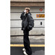 7 excellent products casual quilted warm jacket men's autumn and winter handsome hunting jacket fake two-piece outdoor hooded baseball uniform top GWHG-MY31 black and gray quilted XL 170-175cm 155-180Jin Jin equals 0.5 kg