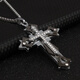 Cai Leiya European and American fashionable men's domineering cross necklace men's trendy hip-hop student pendant niche design sweater chain Holy cross necklace