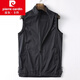 Pier Cardin Spring and Summer Nuevo chaleco delgado Luz de tela y transpirable Fashion Collar para hombres Collar Capelal Clip Clip Vest Black XL