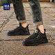 Heilan House HLA Men's Shoes Versatile Outdoor Workwear Leather Shoes Men's Mid-top Trendy Casual Shoes Men F339 Black 42